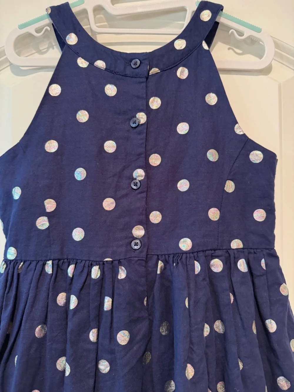Gymboree Navy Blue Metallic Polka Dot Fit-and-Flare Dress - Sz 8